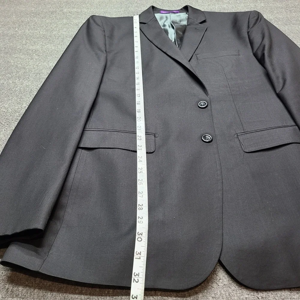 Vinci Men's Black Blazer Jacket 44L Two Button Suit Coat Fully Lined Classic Fit